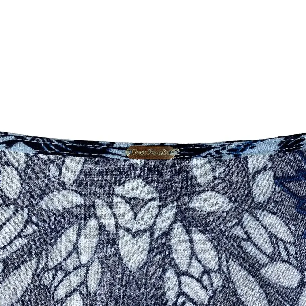 Free People Birds Of A Feather Top Blue Medium - Picture 4 of 7